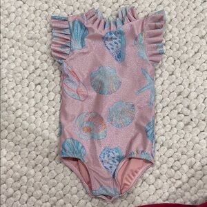 SAKS Pepita & Me Pink Mermaid Shell One-Piece Swimsuit Baby -18-24M